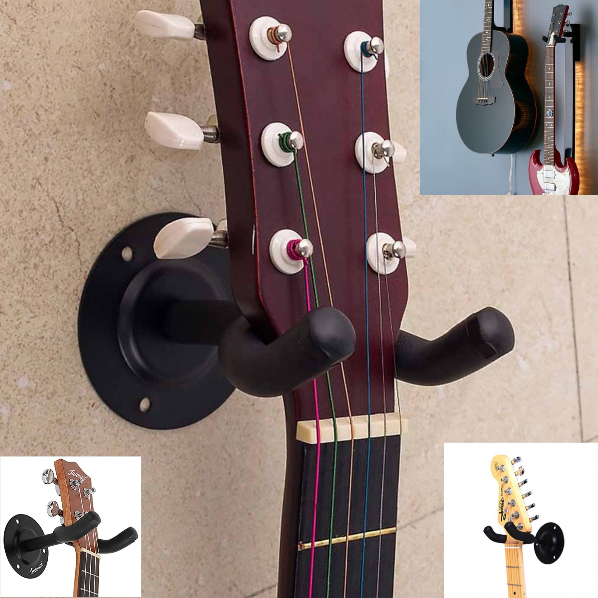 Solid and Stable Compressive Wall Guitar Hanger